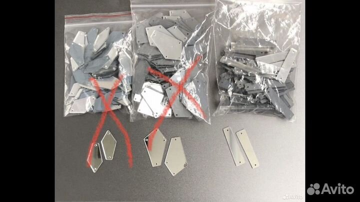 Зеркальные акриловые стразы пришивные