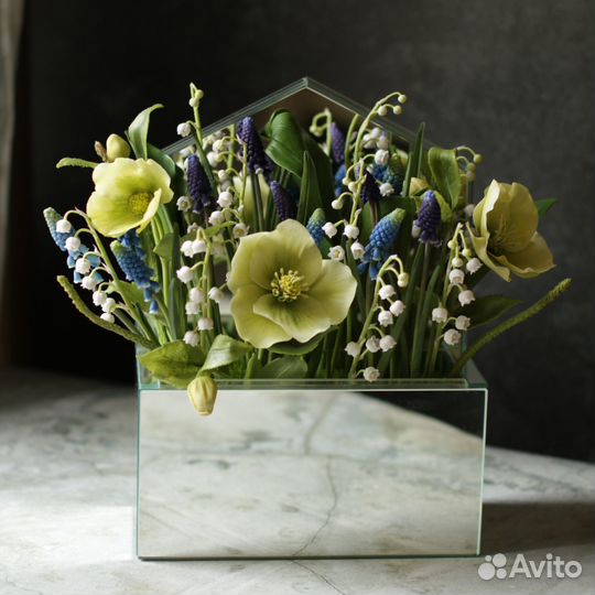 Цветы из холодного фарфора в конверте