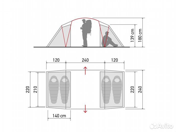 Палатка автомат. 4-Х мест. norfin salmon 4 NF