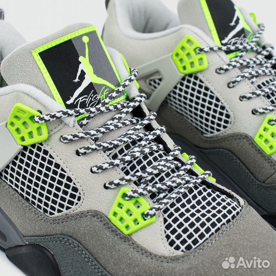 Кроссовки Nike Air Jordan 4 Retro Cool Grey / Volt