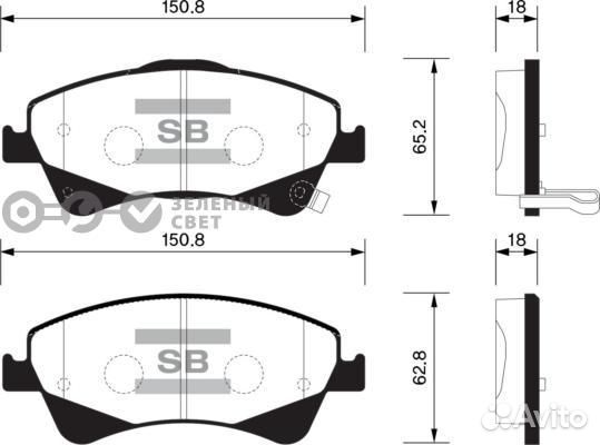 Sangsin brake SP1580 Колодки тормозные передние to