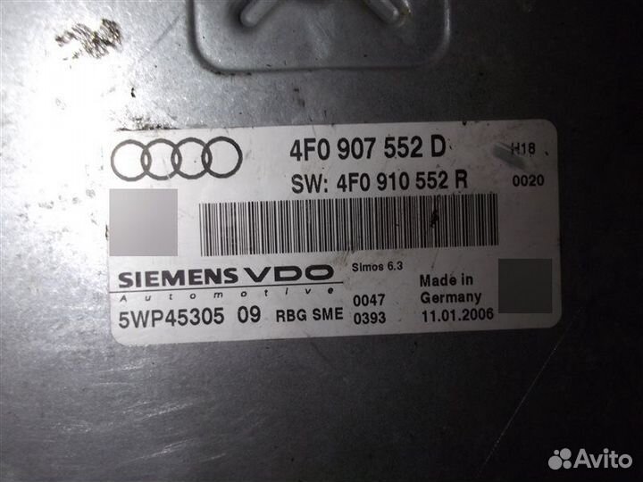 Блок управления двигателем 4F0907552D Audi A6 4F2