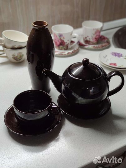 Чайник, чашка с блюдцем из гдр, винтаж