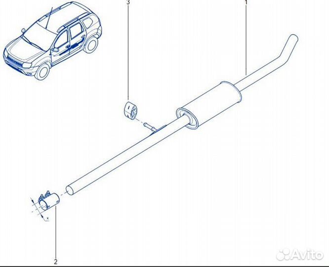 Труба выхлопная Renault Duster F4RE410 2019