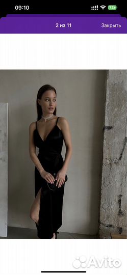 Вечернее черное платье размер 40
