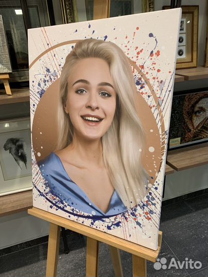Портрет по фото на холсте