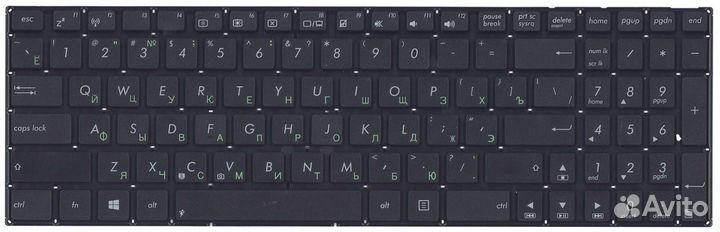 Клавиатура asus X551 плоский Enter, чёрная OEM