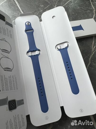 Синий ремешок Apple Watch оригинал 42-44-45-49