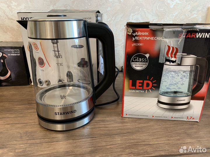 Чайник электрический стеклянный новый гарантия