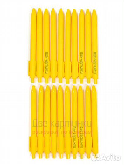 Коробка 50 шт.: Набор ручек шариковых синие 20 шт