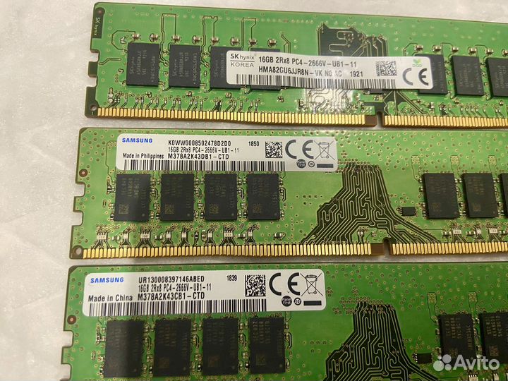 10шт DDR4 16Гб, 8Гб в ремонт