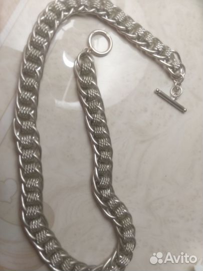 Цепь серебро,крест
