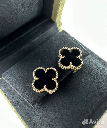 Серьги Van Cleef оникс