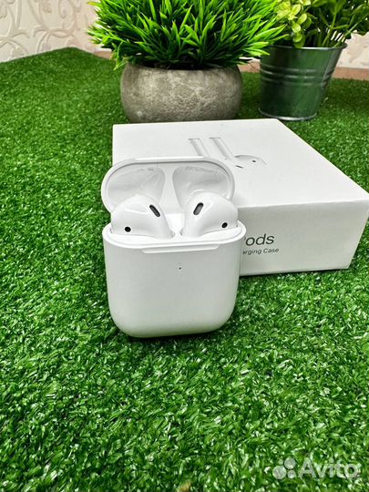 Airpods 2 (с гарантией, новые + чехол)
