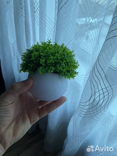 Искусственные кустики с горшками