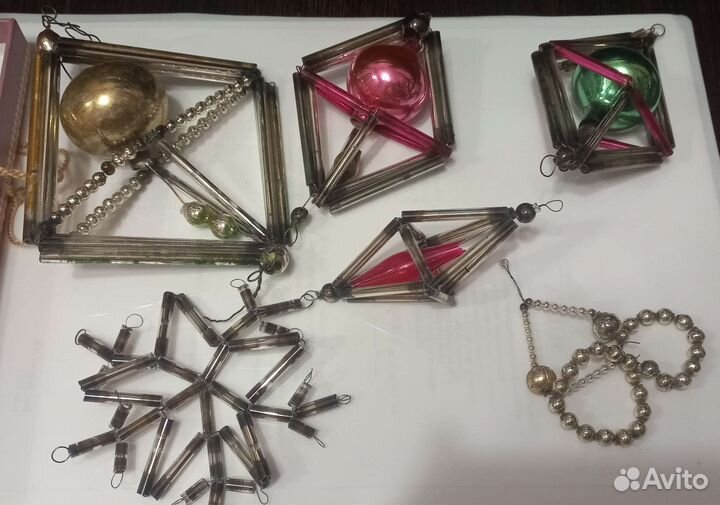 Елочные игрушки СССР стяклярус