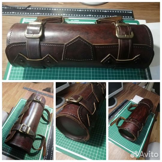 Кофр, батон, сумка для мотоцикла из кожи