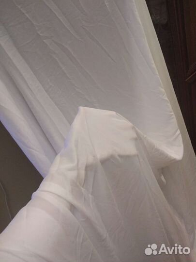 Тюль белая с утяжелителем(не прозрачная)