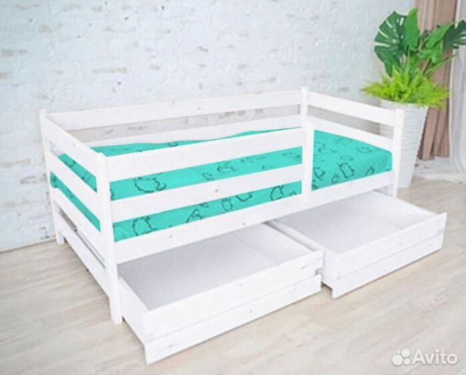 Кроватка высокий борт детская софа эко из массива