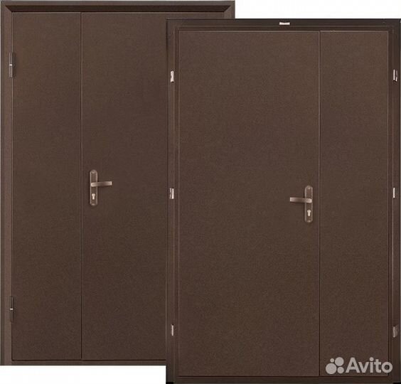 Дверь металлическая двухстворчатая