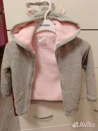 Теплая кофта для девочки на змейке