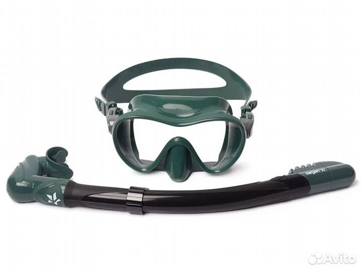 Комплект маска и трубка Агидель Dark Green Black