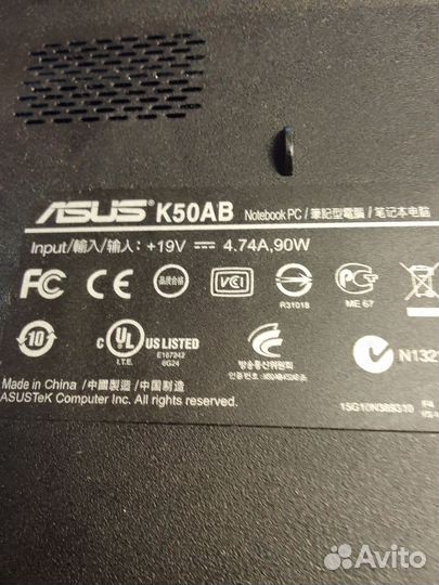 Ноутбук asus K50AB на востановление