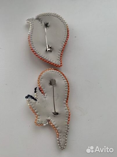 Брошь лиса ручная работа