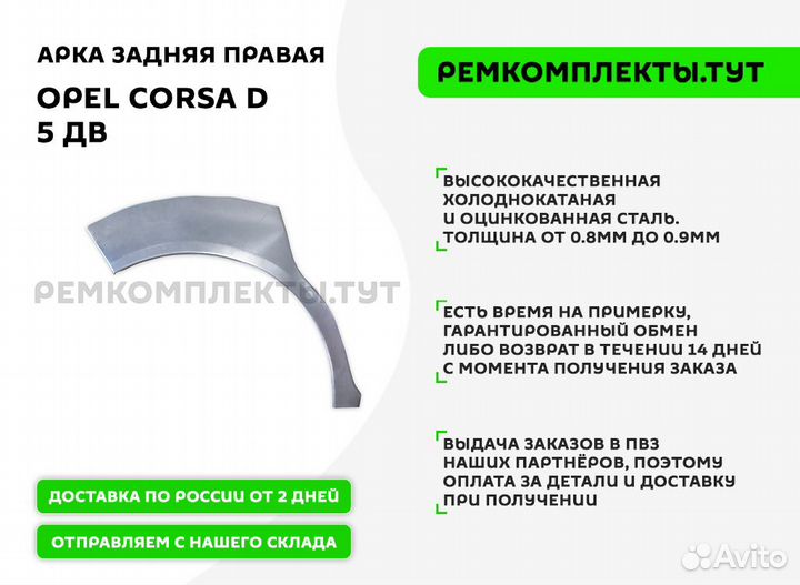 Арка задняя правая Opel Corsa D 5 дв задняя