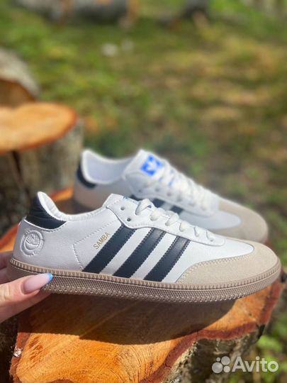 Кроссовки Adidas Samba Адидас Самба мужские белые