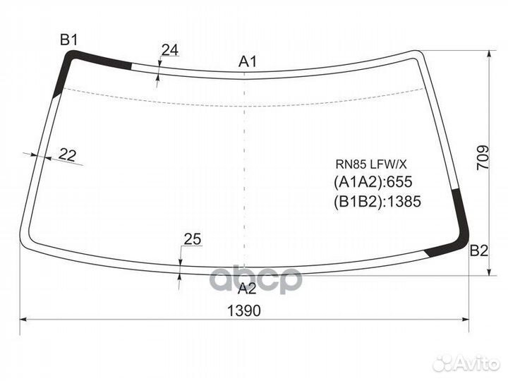 Стекло лобовое Toyota Hilux Pick Up 88-97 / Great