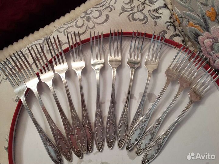 Набор чайных мельхиорывых ложек 12шт и вилок