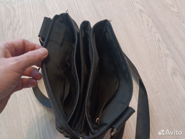 Мужская кожаная сумка через плечо б/у