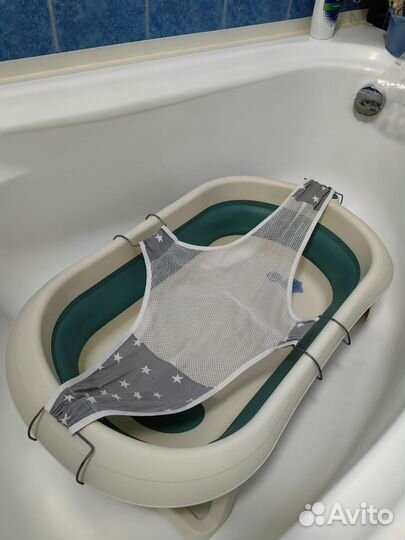 Ванночка для купания складная с горкой и гамаком