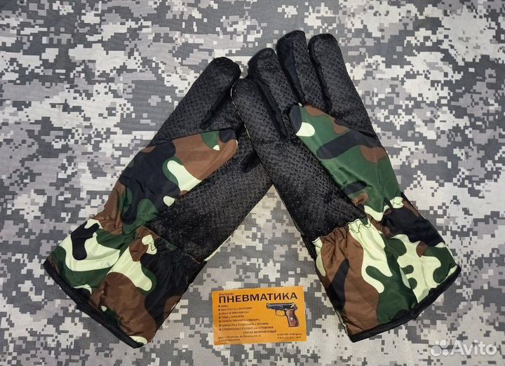 Перчатки зимние, камуфляж