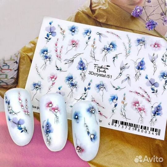 Слайдер дизайн для ногтей цветы