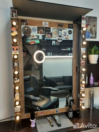 Гримерное зеркало с лампочками лофт