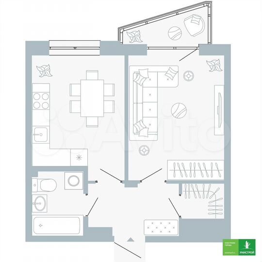 1-к. квартира, 38,8 м², 3/5 эт.
