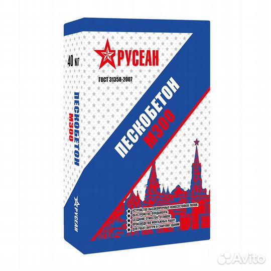 Пескобетон (цпс) М300 Русеан 40 кг