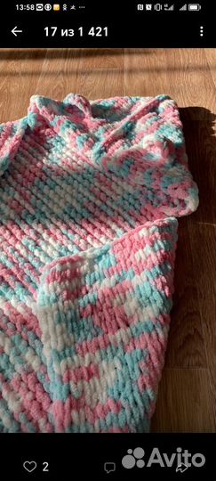 Плед детский вязаный ручная работа