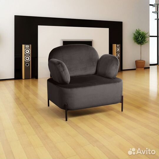 Кресло Dandy, бархат matte 80 серый