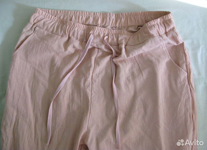 Летние*Брюки*Хлопок/Лён*р.52-54/Свободные/Новые