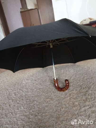 Зонт трость с костяной ручкой