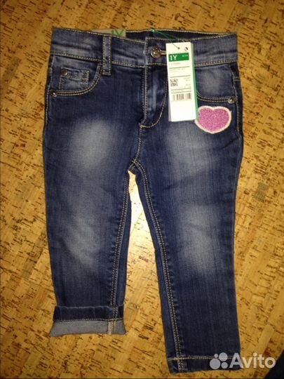 Новые джинсы Benetton для маленьких модниц р-р 1г