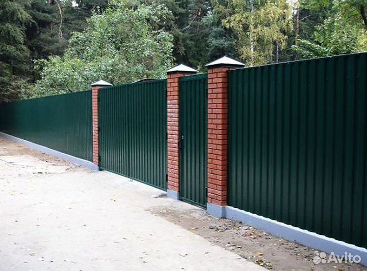 Забор без предоплаты из профнастила/евроштакетника