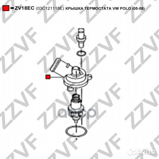 Крышка термостата VW polo (05-08) ZV18EC zzvf