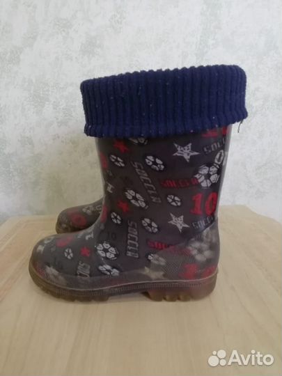 Резиновые сапоги детские утеплённые размер 27