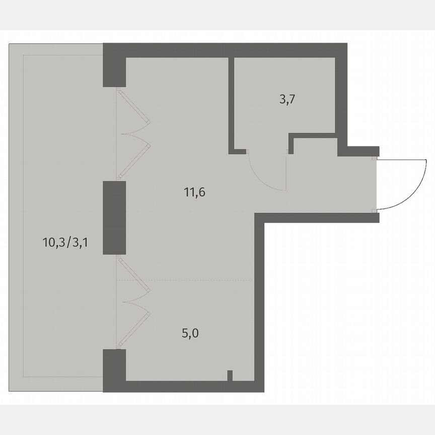 Квартира-студия, 22,9 м², 8/8 эт.