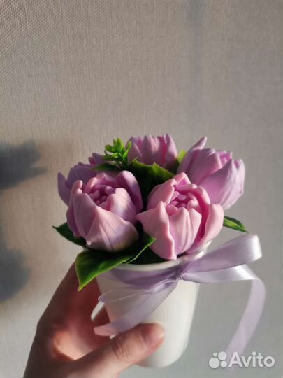 Букеты из мыла ручной работы тюльпаны/ирисы