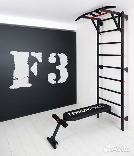 Шведская стенка Ferrum Force F3, черно-красная